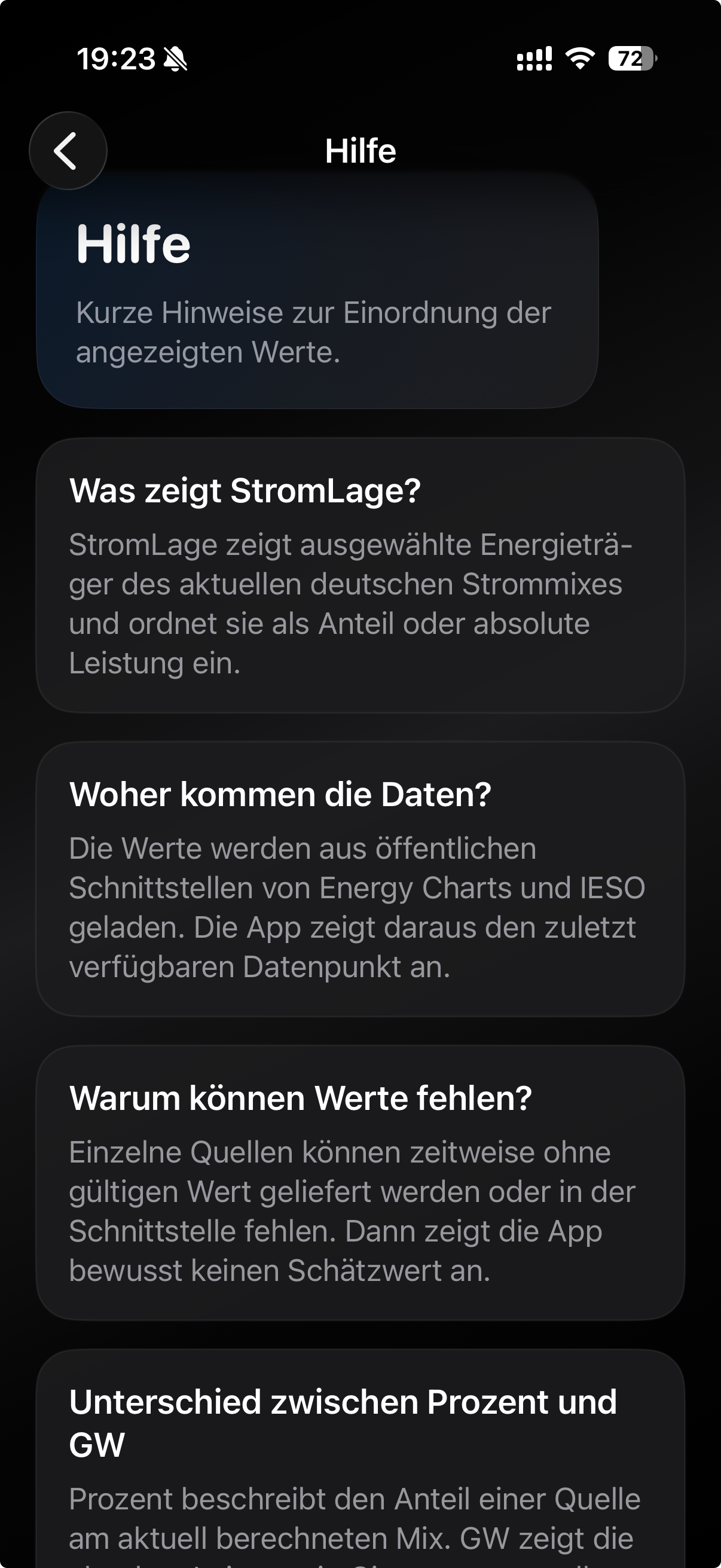 StromLage display